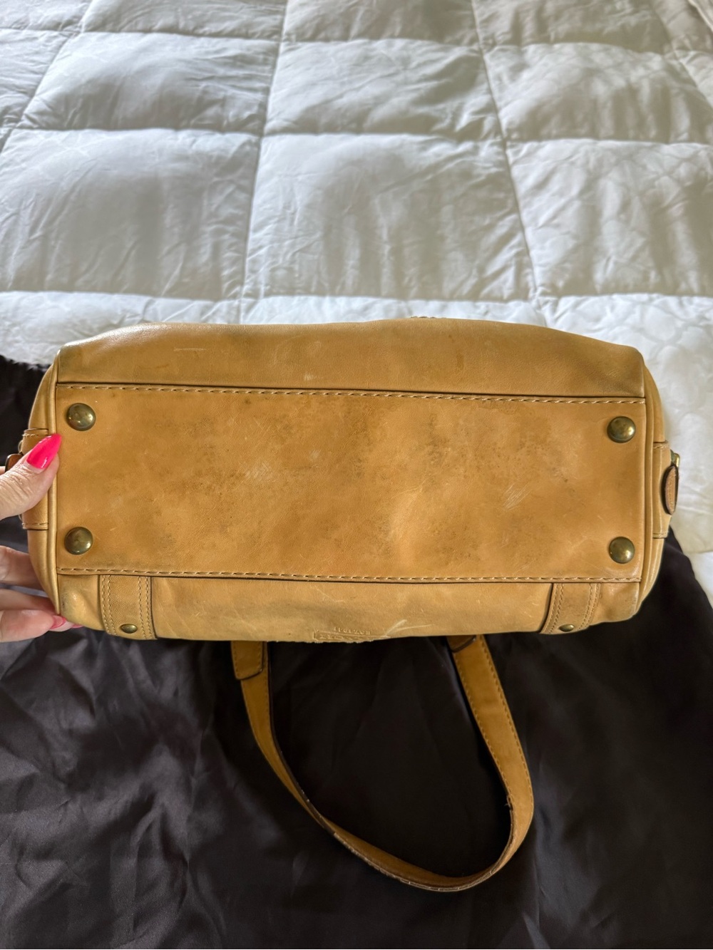 Vintage Coach Lily Legacy Signature Denim Satchel w/ Vachetta Leather Trim - Picture 4 of 11
